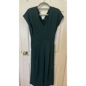 Women's Jumpsuit Sz S Wide Leg Sleeveless Holiday Green